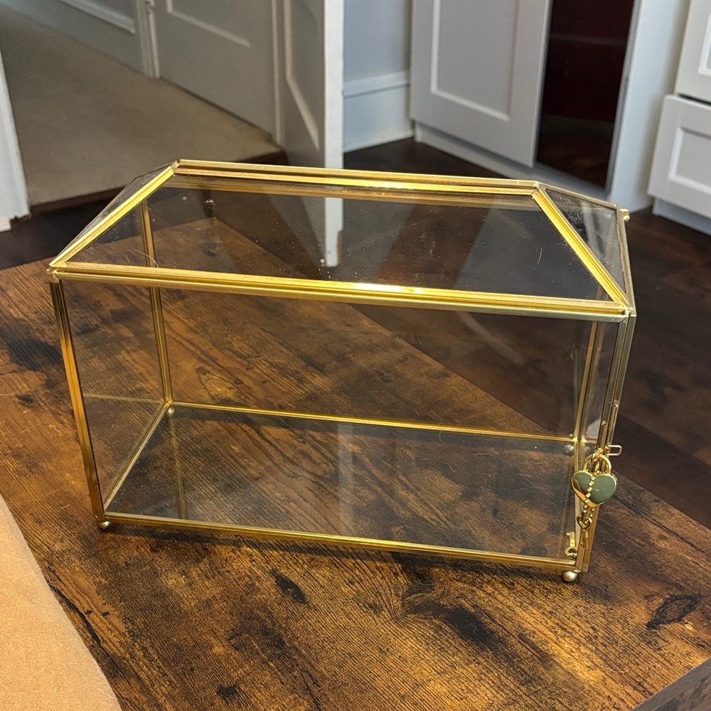 Gold Glass Wedding Card Box
